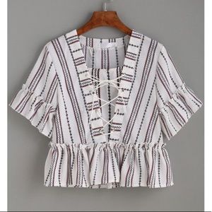 Print Ruffle Top
